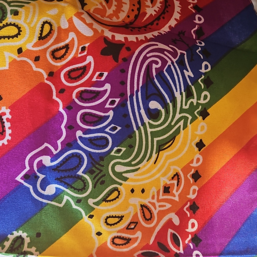 Bandana Hair Accessories Rainbow multicolored LGBTQIA+ Pride Square shaped - Picture 12 of 17